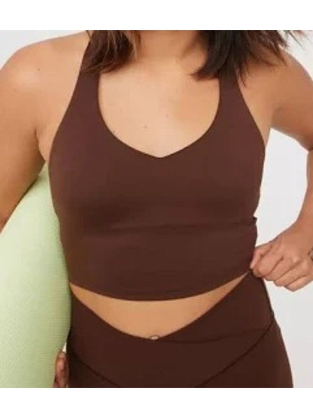 Aerie Offline Real Me Recharge Minimal Support Bra Longline Brown Women Medium